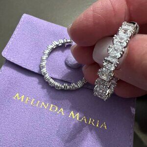 Melinda Maria 1.25-inch 'The Queen's Hoops' - NWT, Silver - Archived Style!